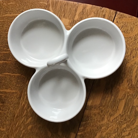Crate & Barrel 3 Part Divided Serving Bowls Plate Tray Like New! - Picture 6 of 12